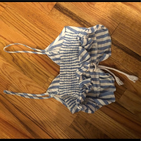 Forever 21 blue and white stripped crop top - Picture 2 of 2